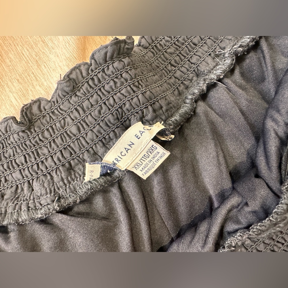 American Eagle Black Patterned Ruffle Mini Skirt - image 3